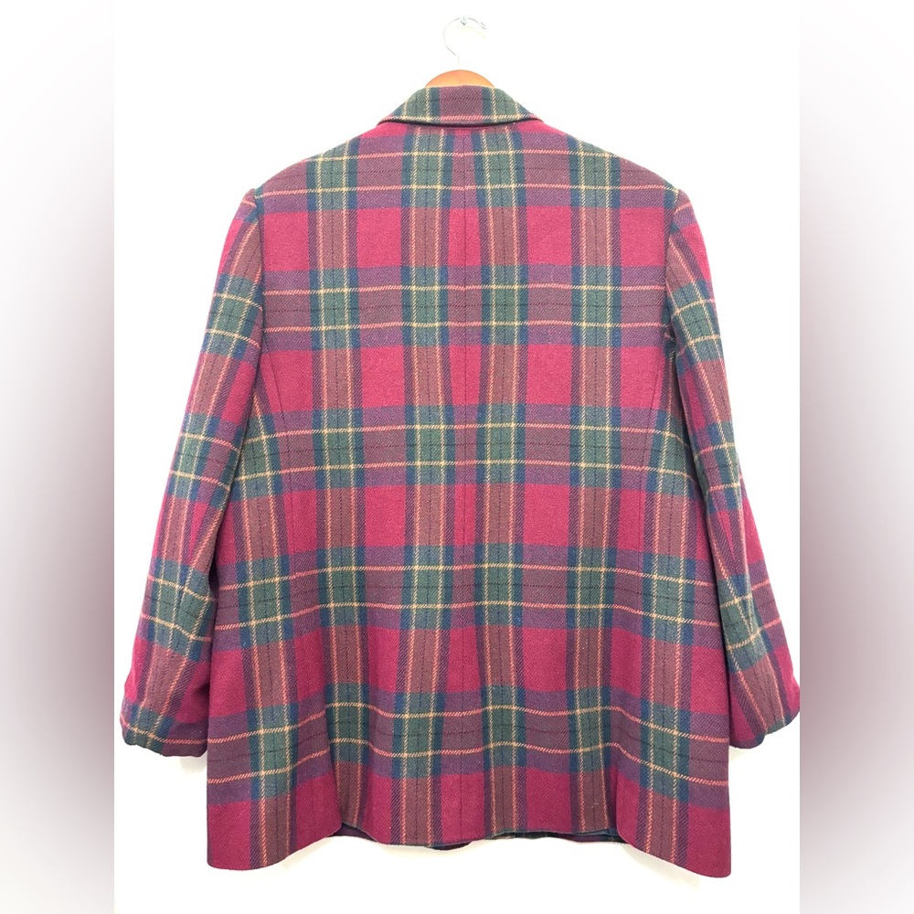 Vintage White Stag Women’s Size 16 Wool Blend Tartan Plaid Lined Blazer Jacket - Picture 2 of 11